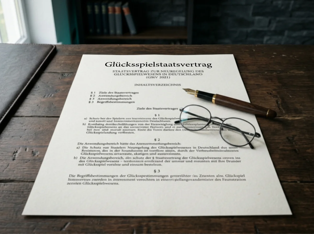 Dokument zum Glücksspielstaatsvertrag als Sinnbild für das anbieterübergreifende Einzahlungslimit unter LUGAS