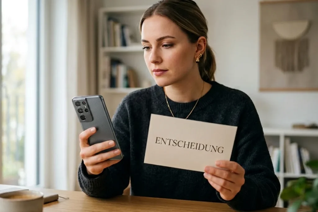Person hält eine neutrale Karte und ein Smartphone als Sinnbild für die Wahl der Methode