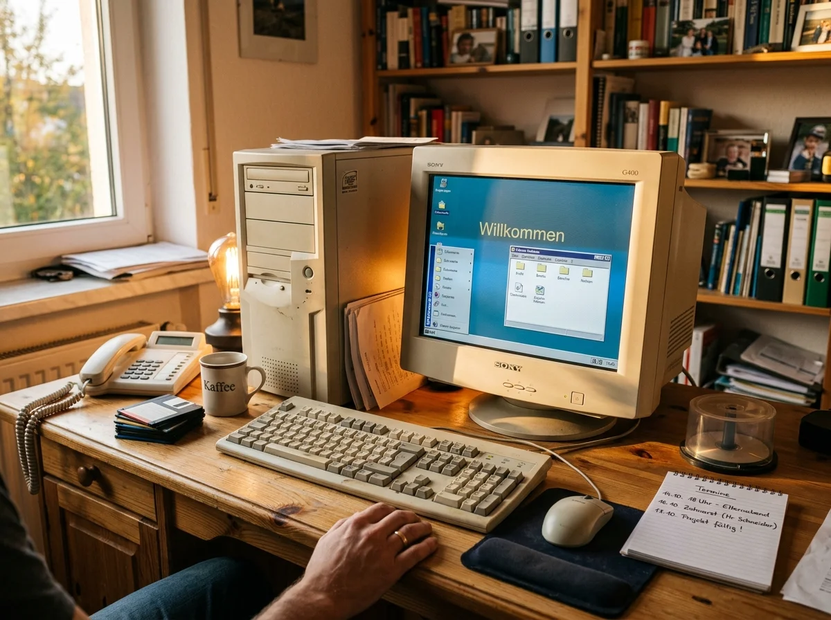 Schlichtes frühes Büro als Sinnbild für die Gründungszeit eines Unternehmens