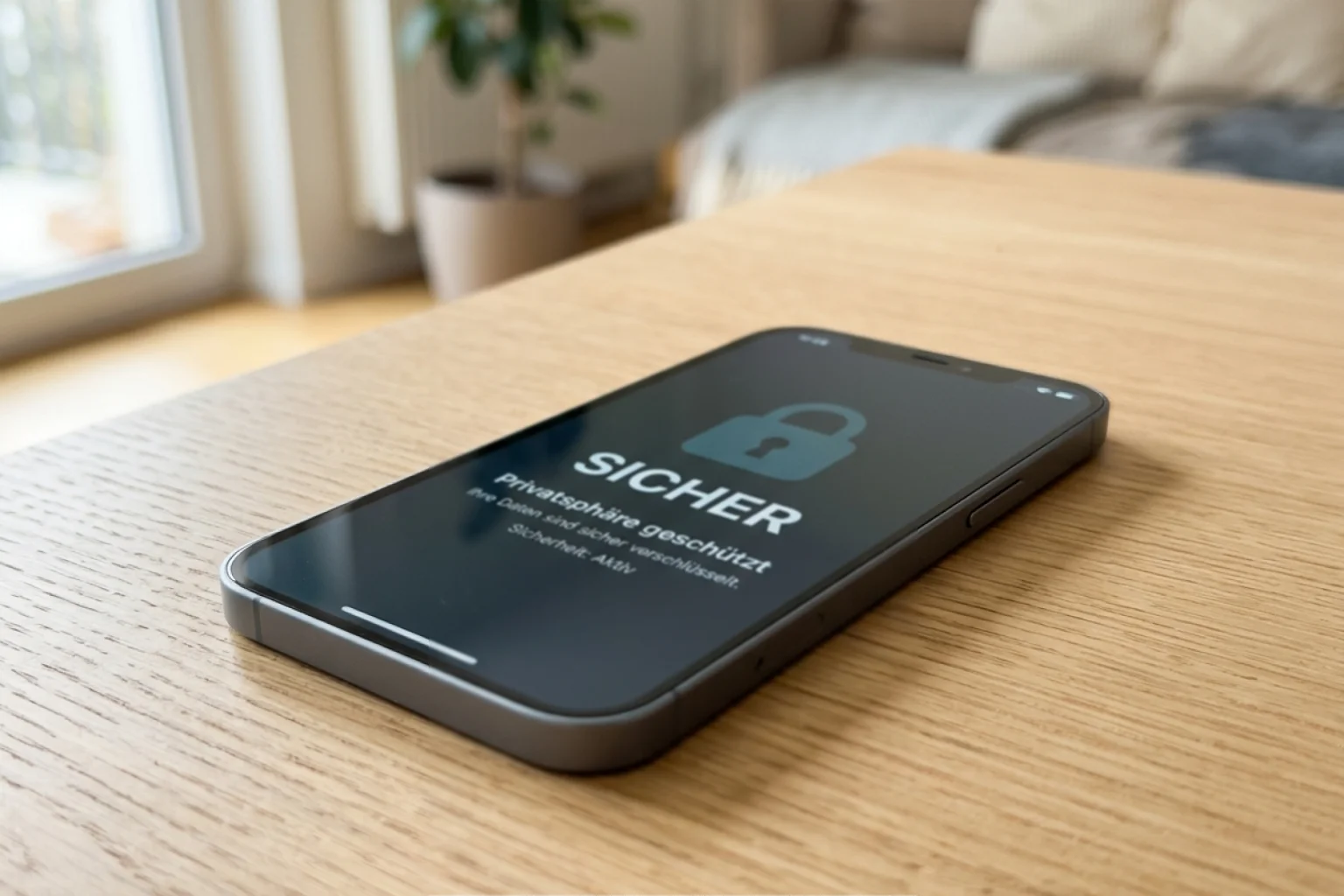 Smartphone mit Schloss-Symbol als Sinnbild für Sicherheit und Grenzen mobiler Zahlung