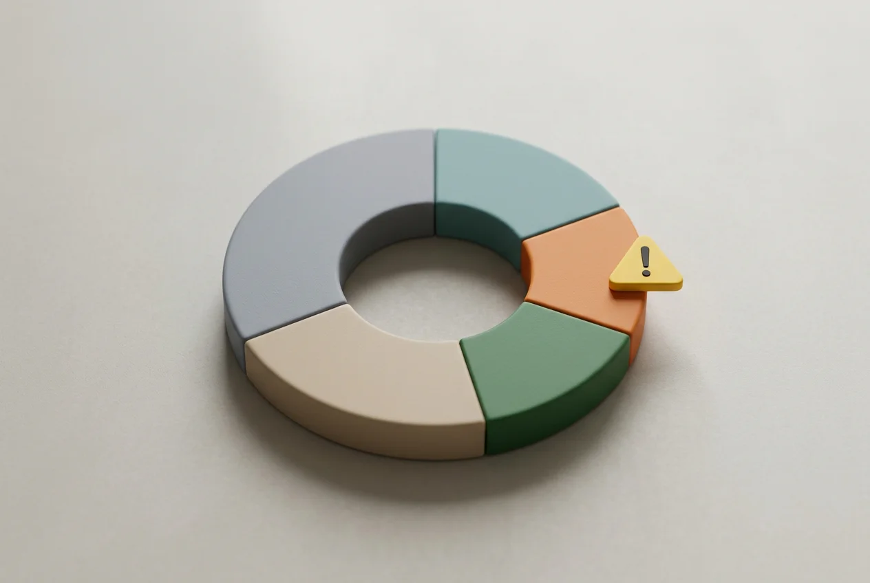 Schlichtes Kreisdiagramm mit einem markierten Risikosegment