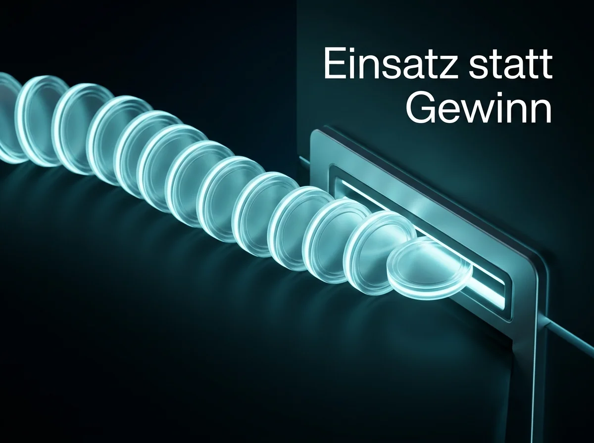 Bildliche Darstellung der Besteuerung des Einsatzes statt des Gewinns bei virtuellen Automatenspielen