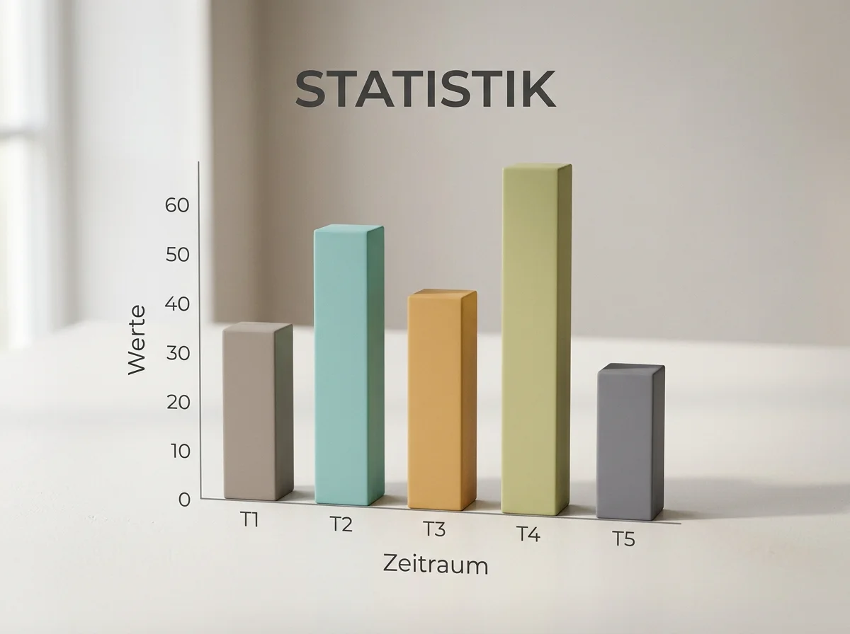 Schlichtes Säulendiagramm, das das Aufkommen über mehrere Quartale zeigt