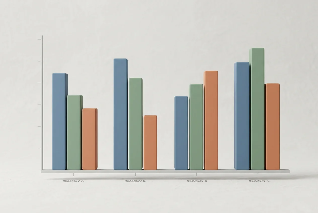 Schlichtes Balkendiagramm als Visualisierung von Volumen und Händlerzahl