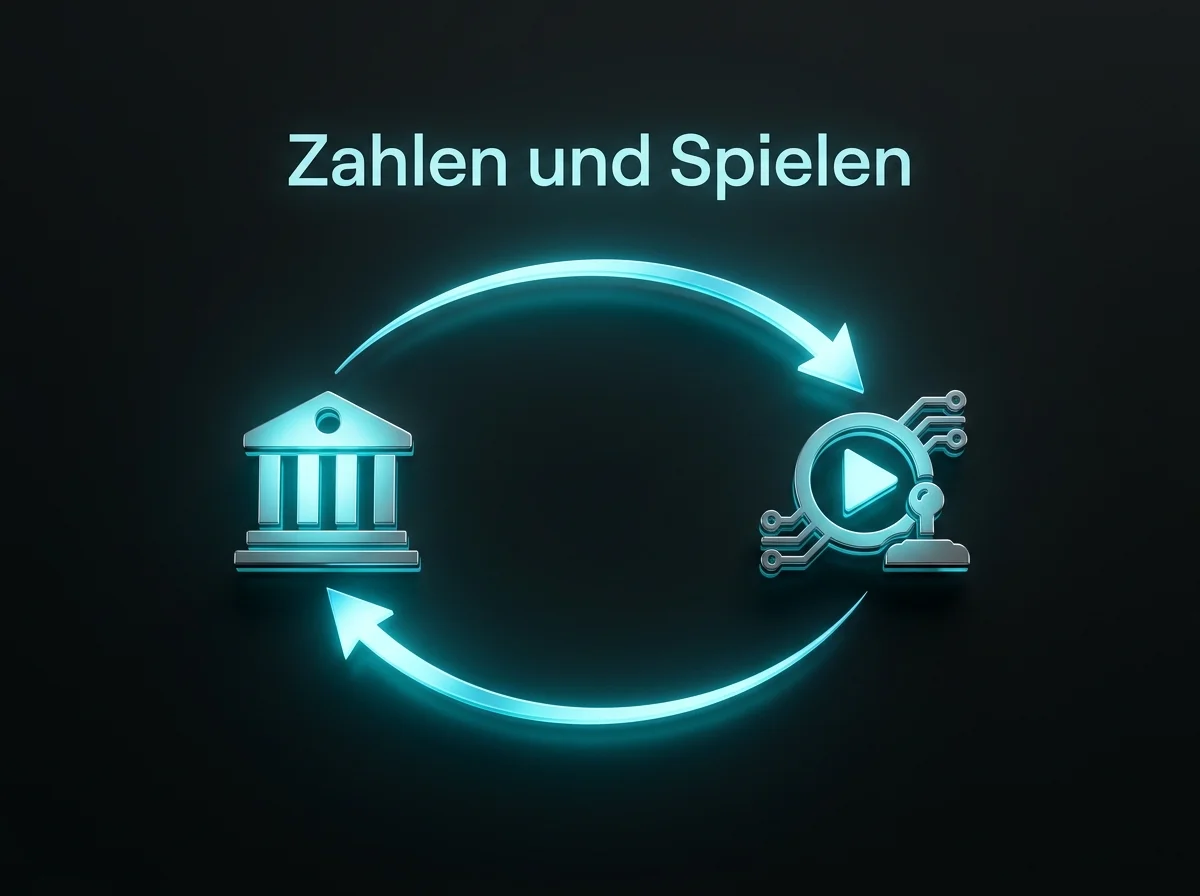 Darstellung des Trustly-Pay-n-Play-Modells, das Anmeldung und erste Einzahlung über die Bankverbindung verschmilzt