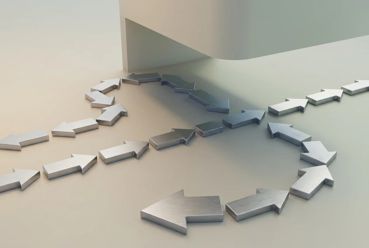 Schematische Darstellung eines teils im Schatten verlaufenden Geldstroms