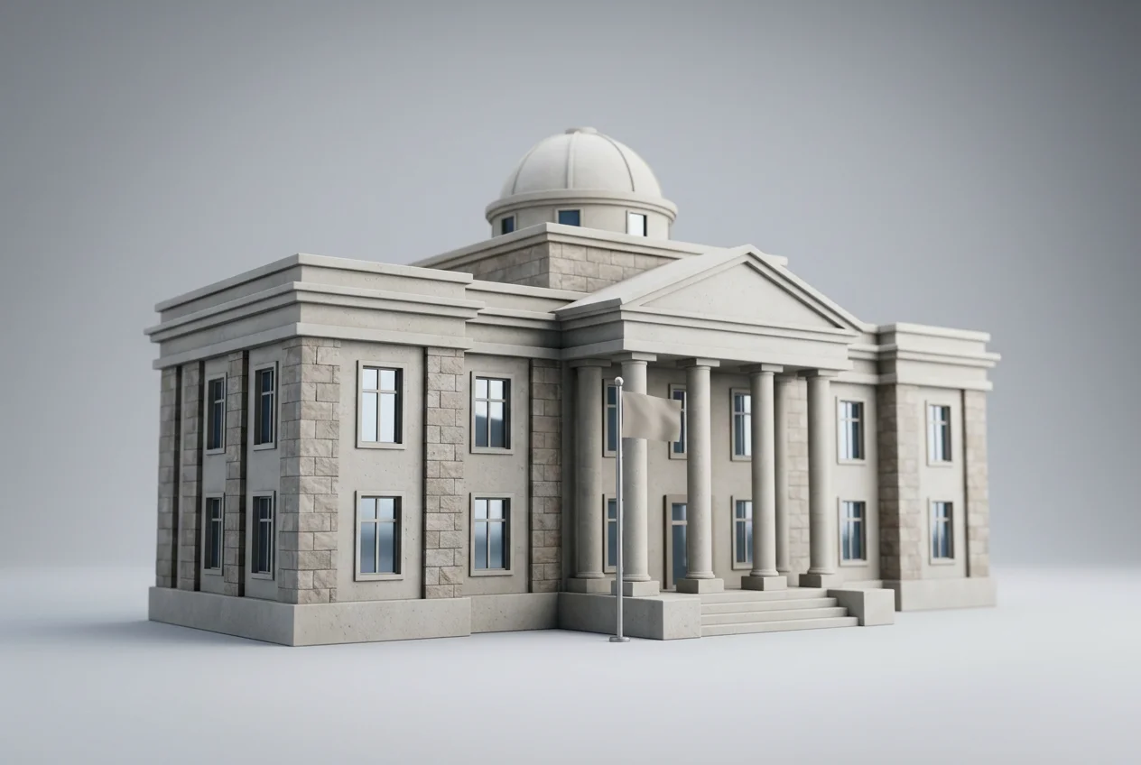 Symbolisches Behördengebäude als Sinnbild für die führende Aufsichtsstelle